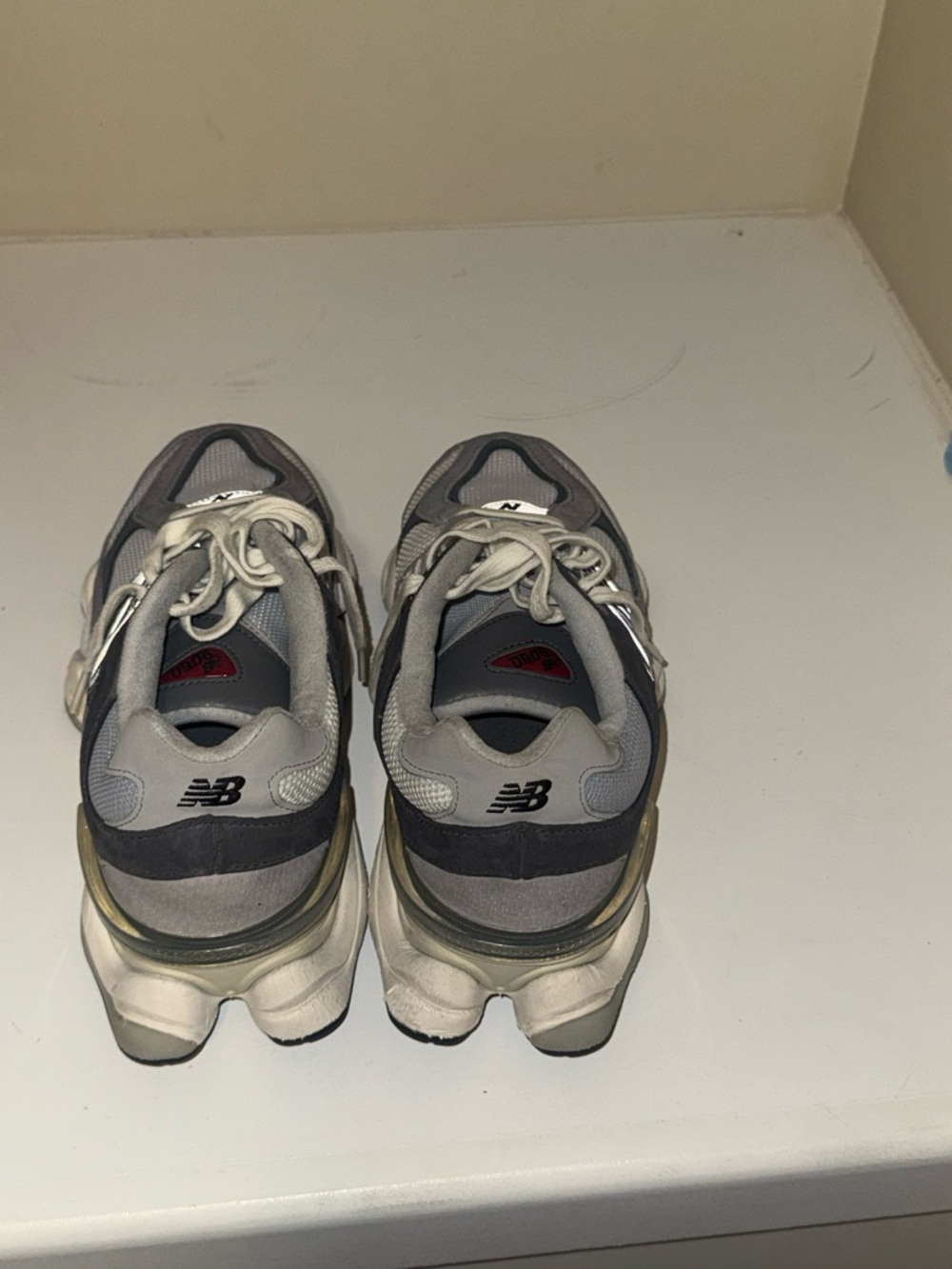 New Balance Gray and Cream Retro Running Shoes